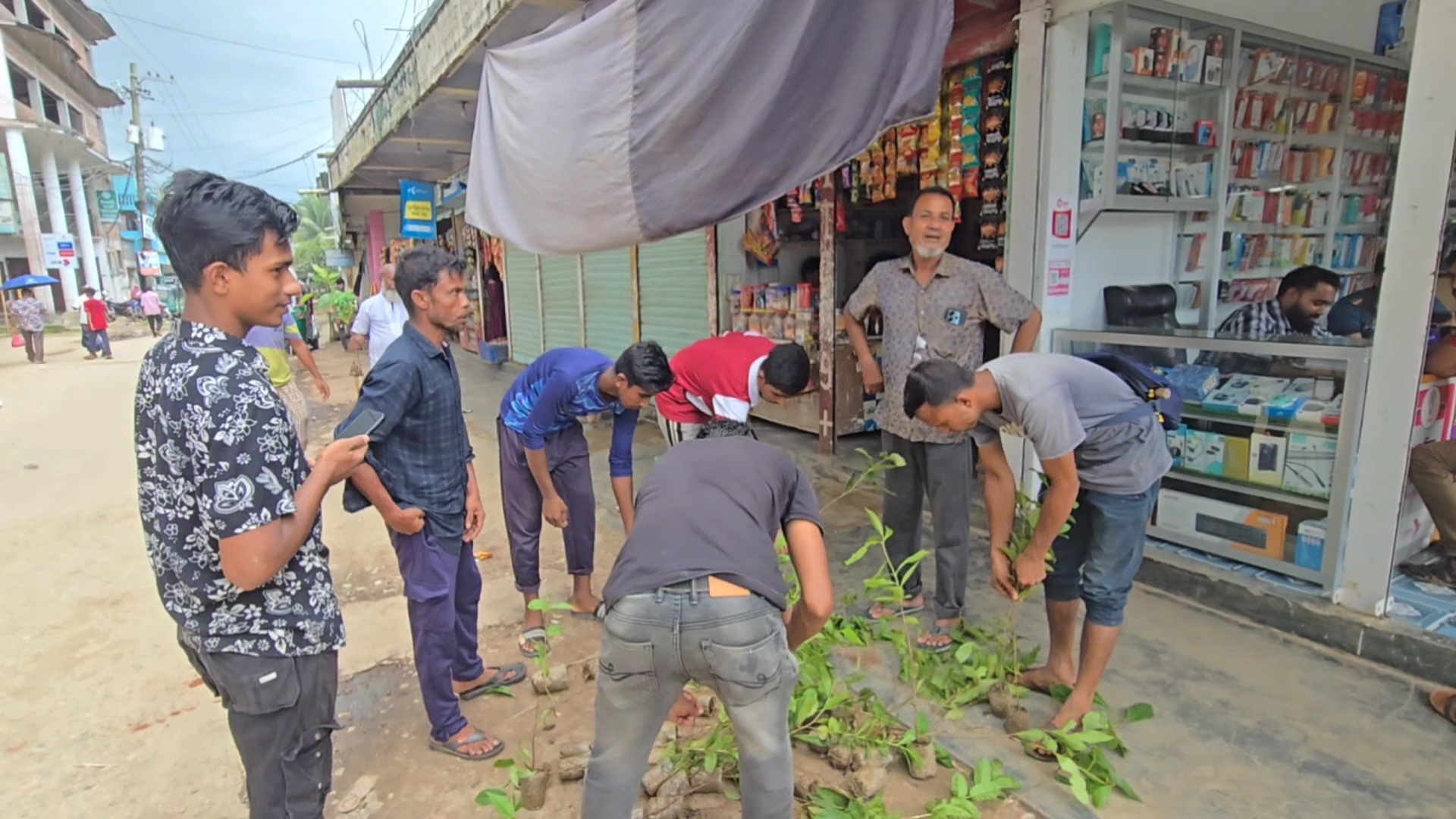পতন ঊষার আলোর পথ ইসলামী ছাত্র সংগঠনের উদ্যোগে গাছের চারা বিতরণ