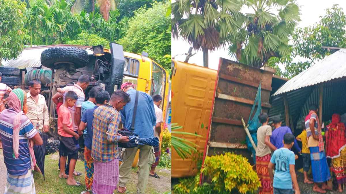 লোহাগড়ায় গভীর রাতে ট্রাক চাপায় ঘরে ঘুমিয়ে থাকা শিশুর মৃত্যু ১, আহত ১