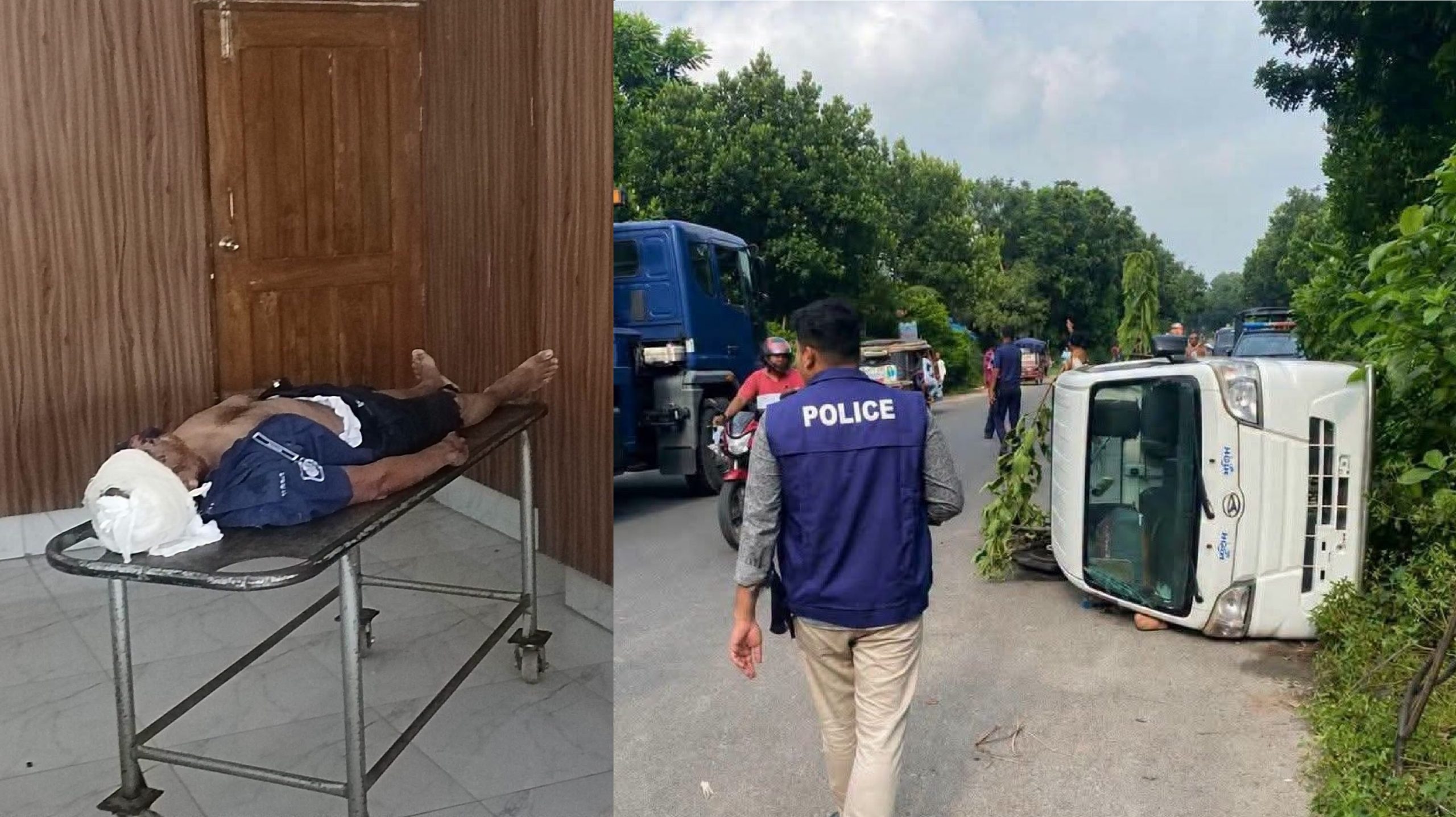 শিশুকে বাঁচাতে গিয়ে পুলিশের গাড়ি উল্টে ঘটনাস্থলেই ১ জন সদস্য নিহত