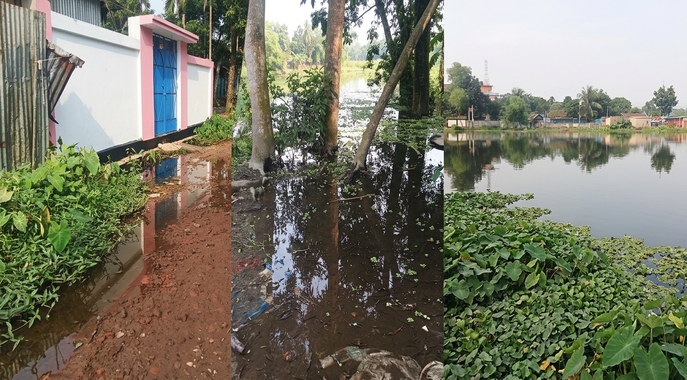 সামান্য বৃষ্টিতেই জলাবদ্ধতা, ব্রাহ্মণবাড়িয়ায় ৩ শতাধিক পরিবার পানিবন্দি