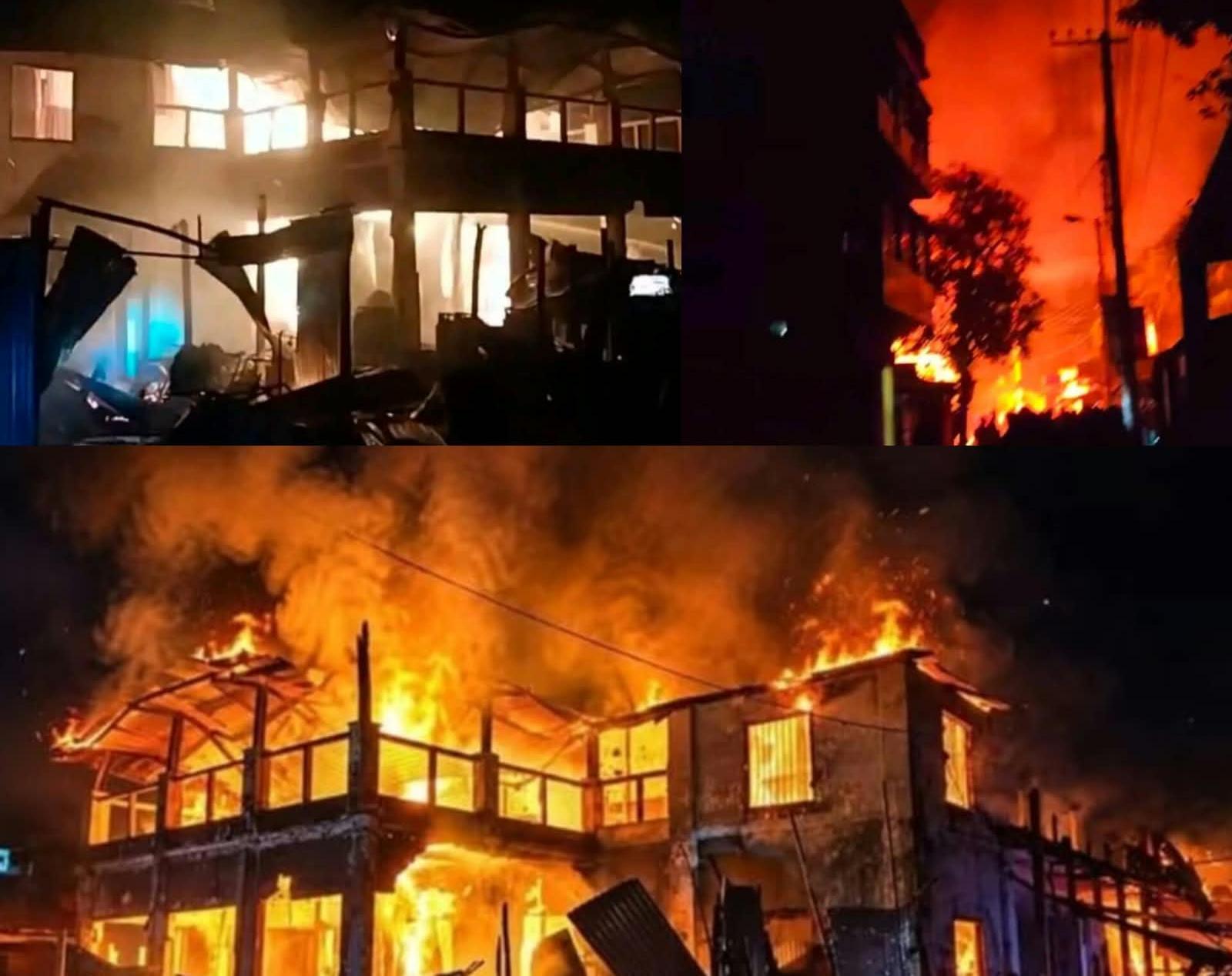 গৌরীপুরে ভয়াবহ অগ্নিকাণ্ড- ঐতিহ্যবাহী ঝলমল সিনেমা হলসহ ২০ দোকান পুড়ে ছাই