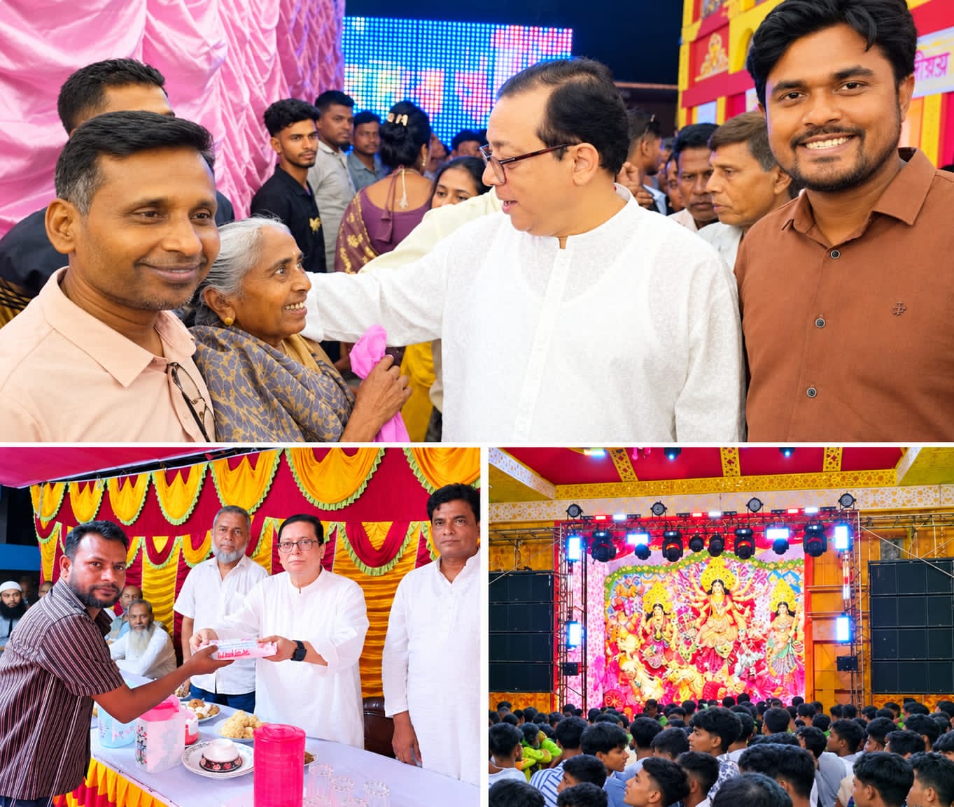 মাদারীপুরে দুর্গাপূজার মণ্ডপ পরিদর্শন, নগদ অর্থ ও অসহায়দের মাঝে শাড়ি-লুঙ্গি বিতরণ করলেন জেলা পরিষদ প্রশাসক